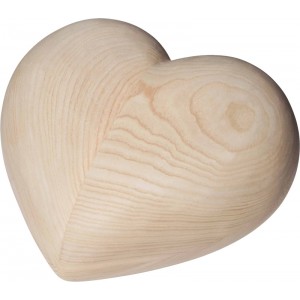 High Quality Limewood Cremation Ashes Urn - ETERNAL HEART (Medium) - Approximate Capacity 2.0 Litres
